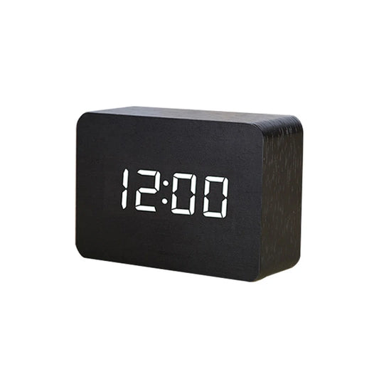 LED Wooden Digital Alarm Clock