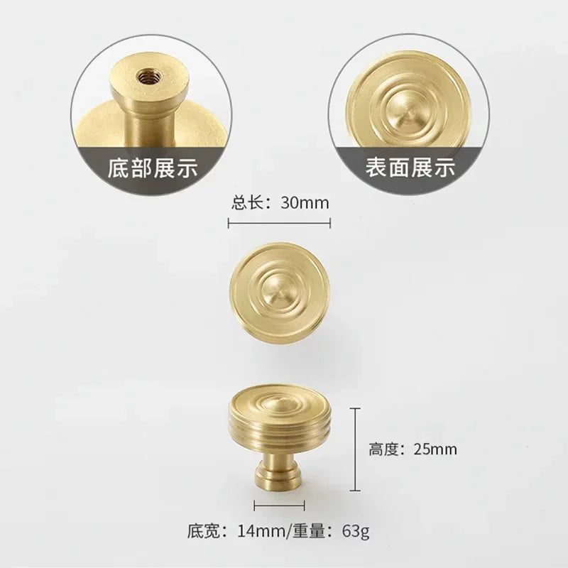 French Solid Brass Cabinet Handles