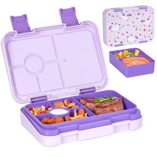 Kids Bento Lunch Box – Microwave Safe Leak-Proof Food Container for School, Travel & Snacks