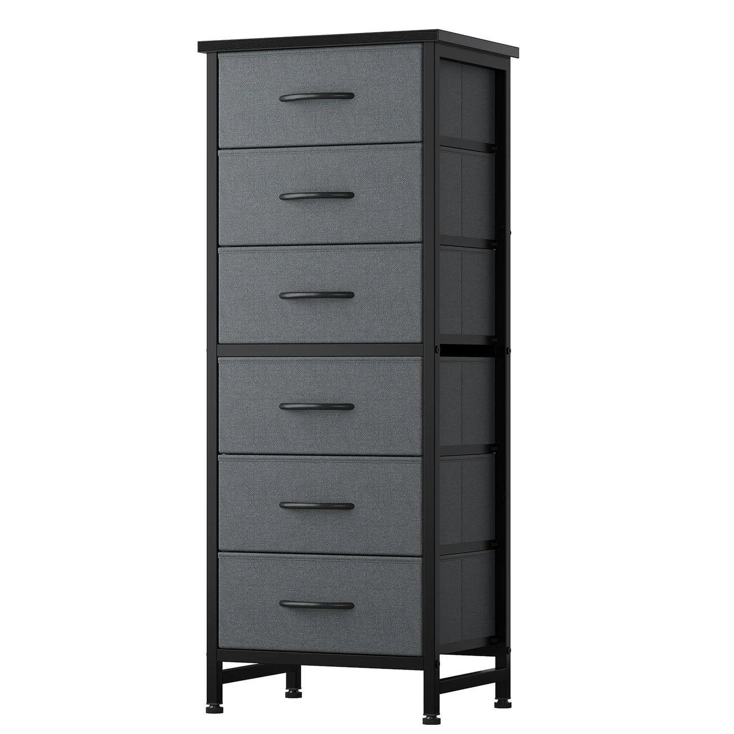 6-Drawer Fabric Dresser with Wood Top