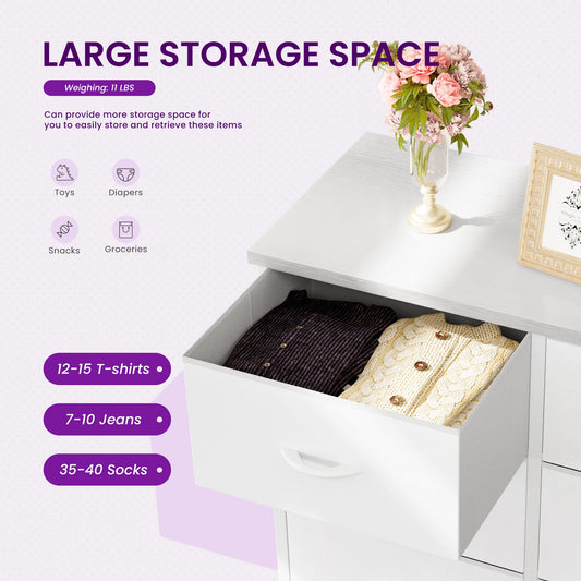 8-Drawer Fabric Dresser Storage Cabinet