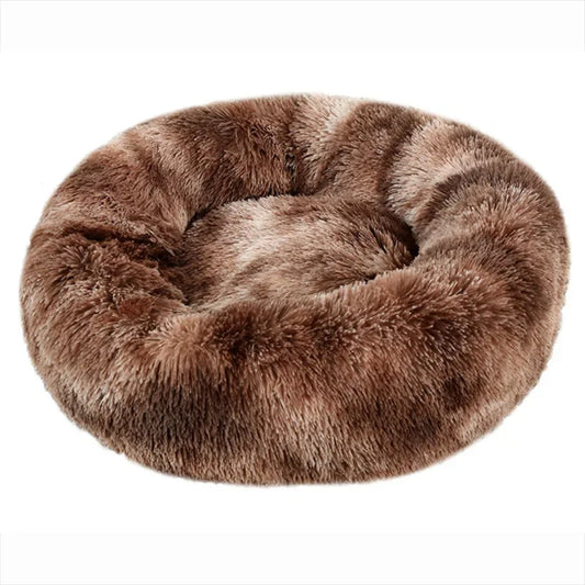 Round Plush Pet Bed for Dogs & Cats