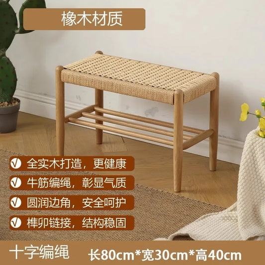 Solid Wood Shoe Bench