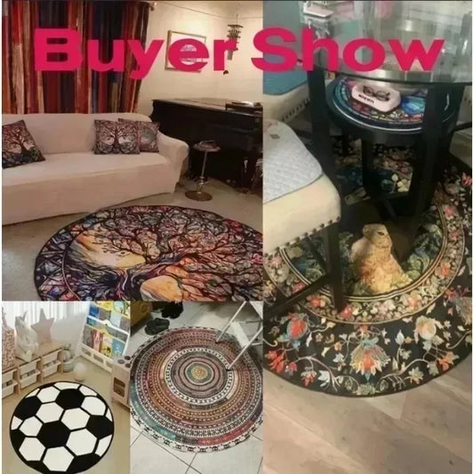 Realistic Grass Pattern Round Rug