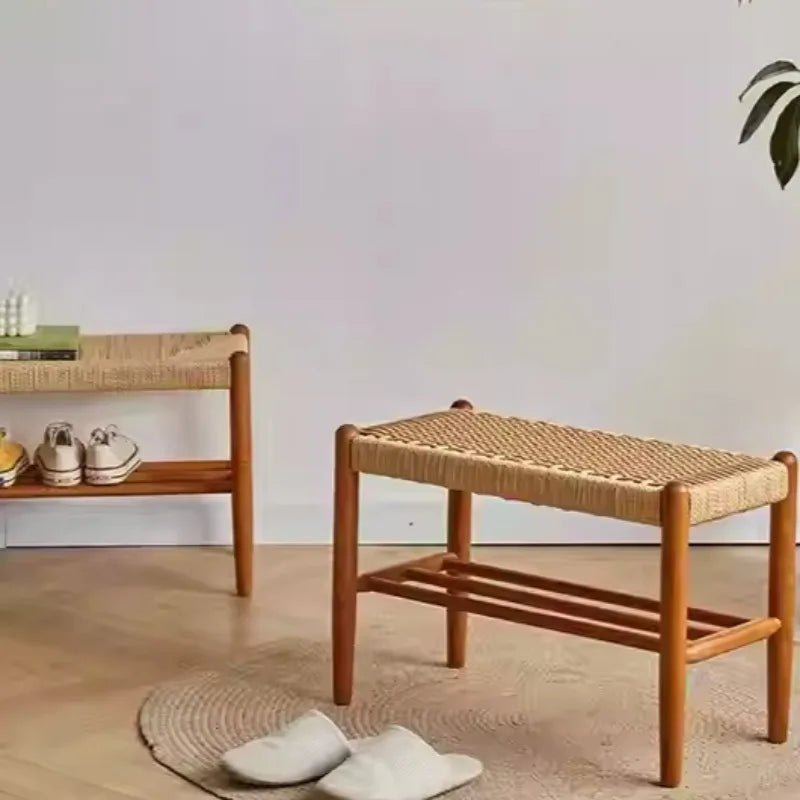 Solid Wood Shoe Bench