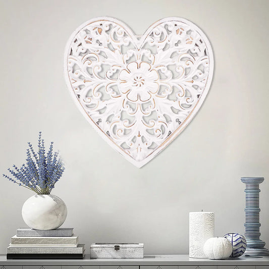 Hollow Carved Wooden Floral Wall Panel Décor