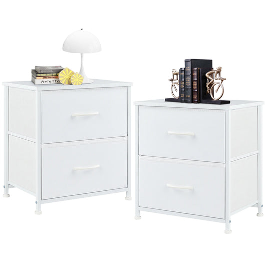Set of 2 Fabric Drawer Nightstands