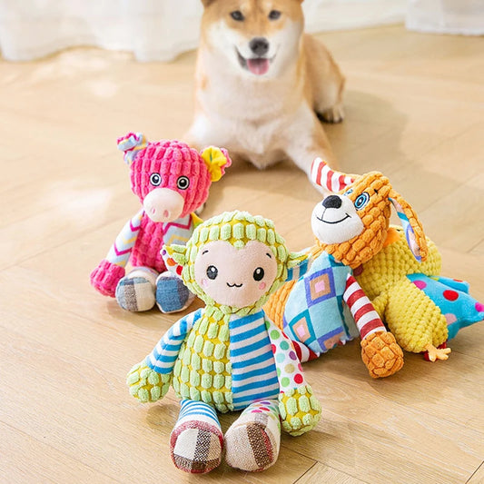 Plush Squeaky Dog Toy – Interactive Chew Toy