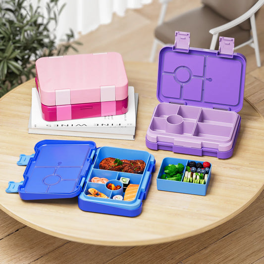 Kids Bento Lunch Box – Microwave Safe Leak-Proof Food Container for School, Travel & Snacks