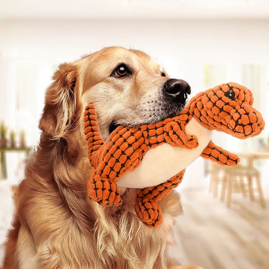 Plush Dinosaur Dog Toy – Interactive Chew Toy