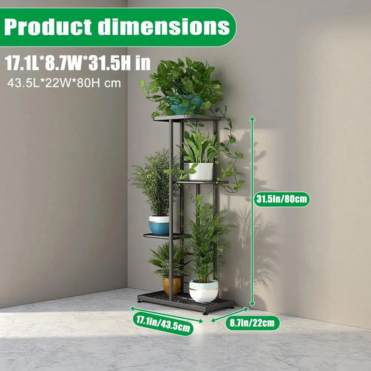 4-Tier Indoor & Outdoor Metal Plant Stand