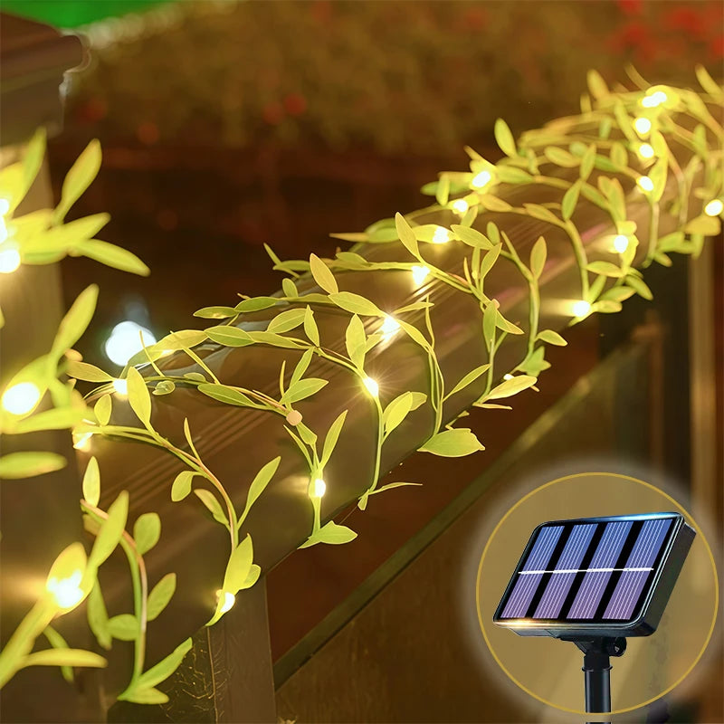 Solar LED Ivy Leaf String Lights