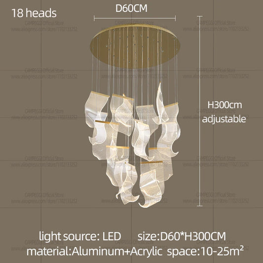 Modern LED Spiral Chandelier