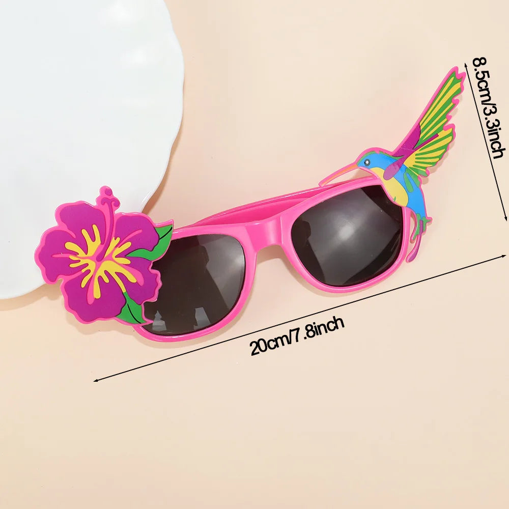 Tropical Luau Party Glasses Photo Props Set