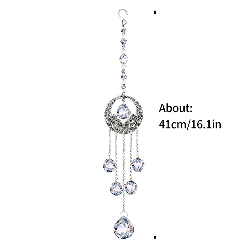 Crystal Suncatcher Wind Chime Hanging Pendant
