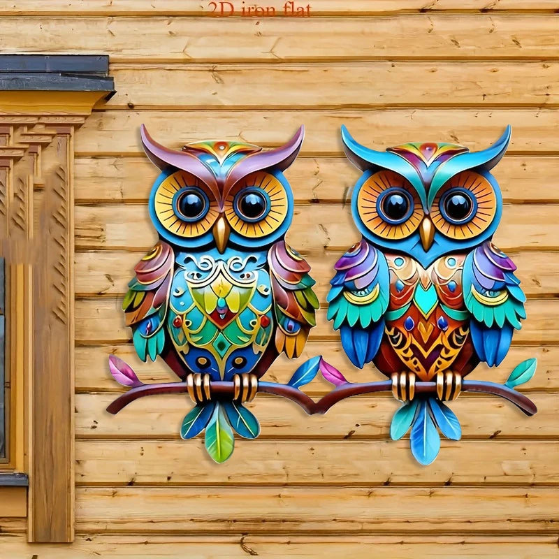 Colorful 2D Owl Wall Decoration Hanging Ornament