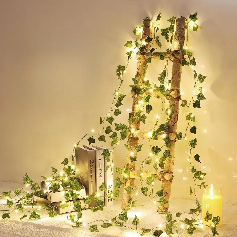 Solar LED Ivy Leaf String Lights