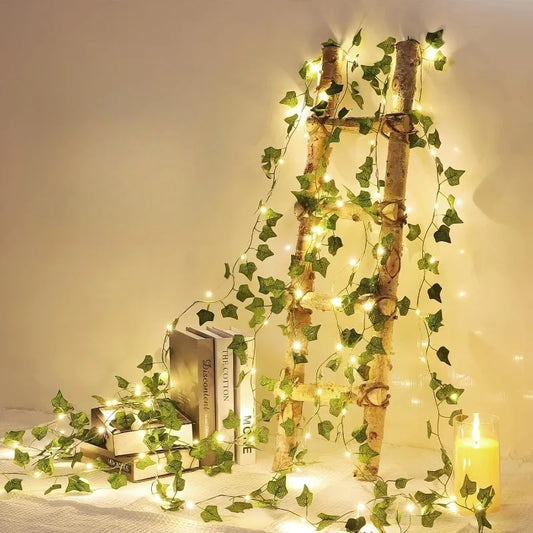 Solar LED Ivy Leaf String Lights