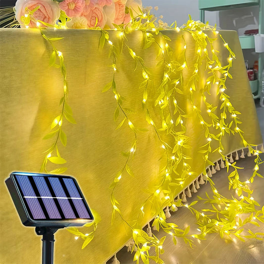 Solar-Powered Ivy Leaf Fairy Lights