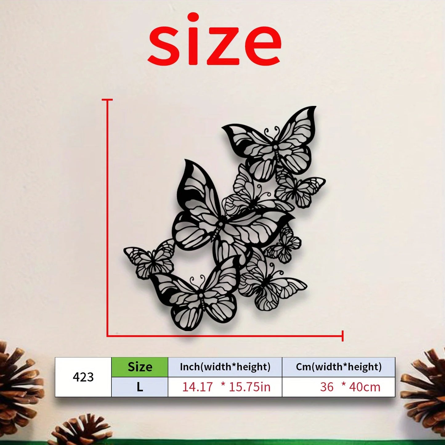 Black & White Butterfly Metal Wall Art Decor