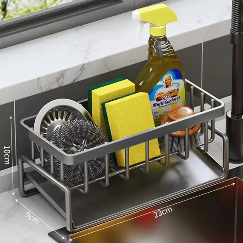 Carbon Steel Kitchen Sink Organizer with Drain Tray