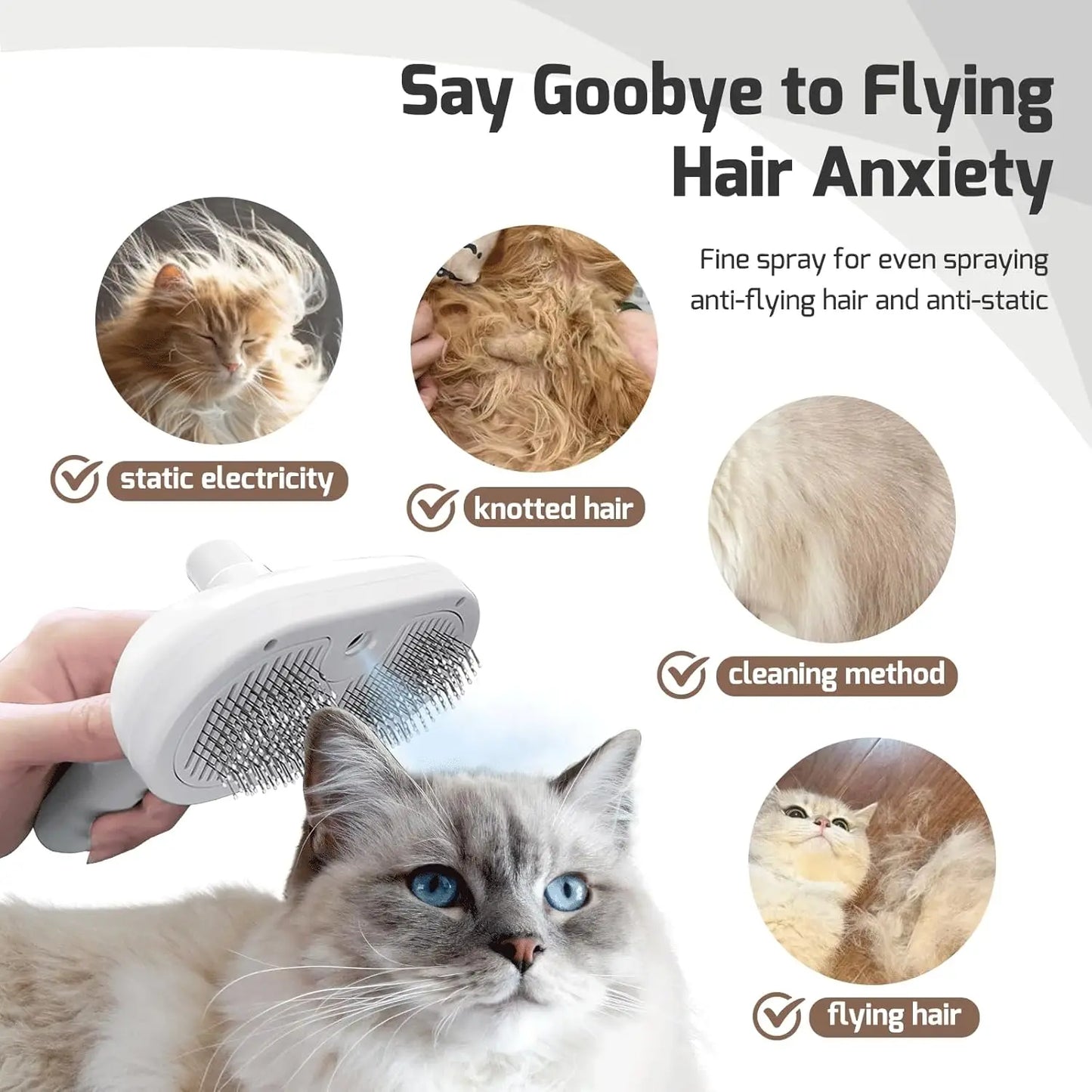 Pet Steam Grooming Brush