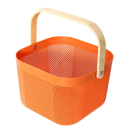 Large Capacity Plastic Storage Basket with Handle