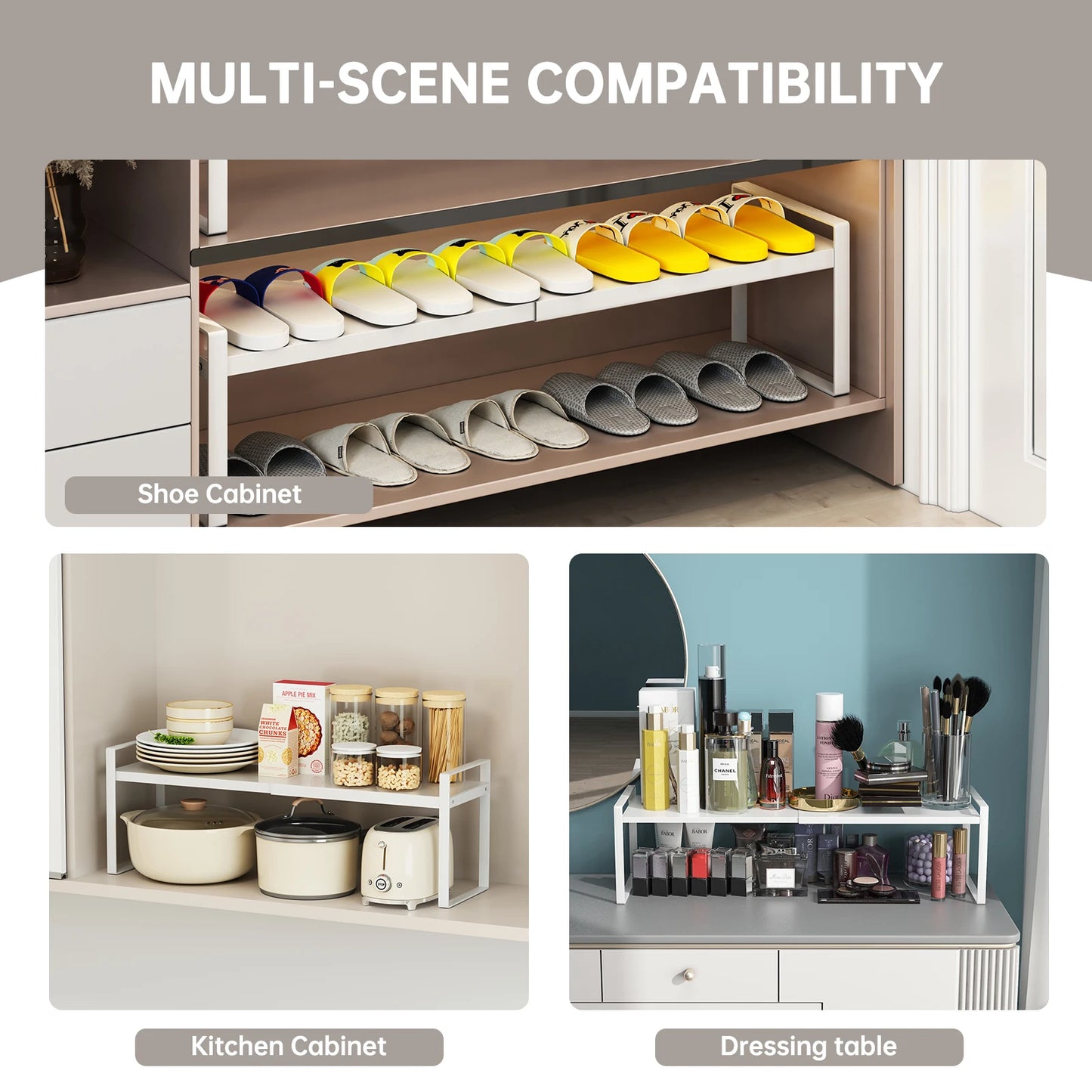 Adjustable Under Sink & Cabinet Storage Rack