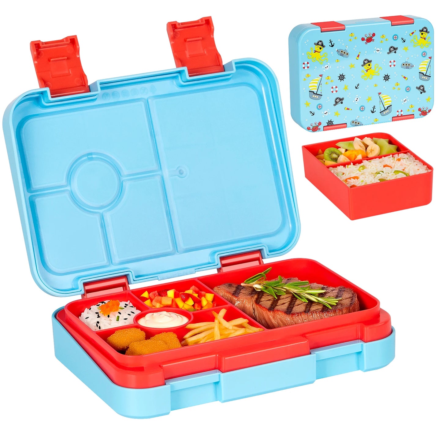 Kids Bento Lunch Box – Microwave Safe Leak-Proof Food Container for School, Travel & Snacks