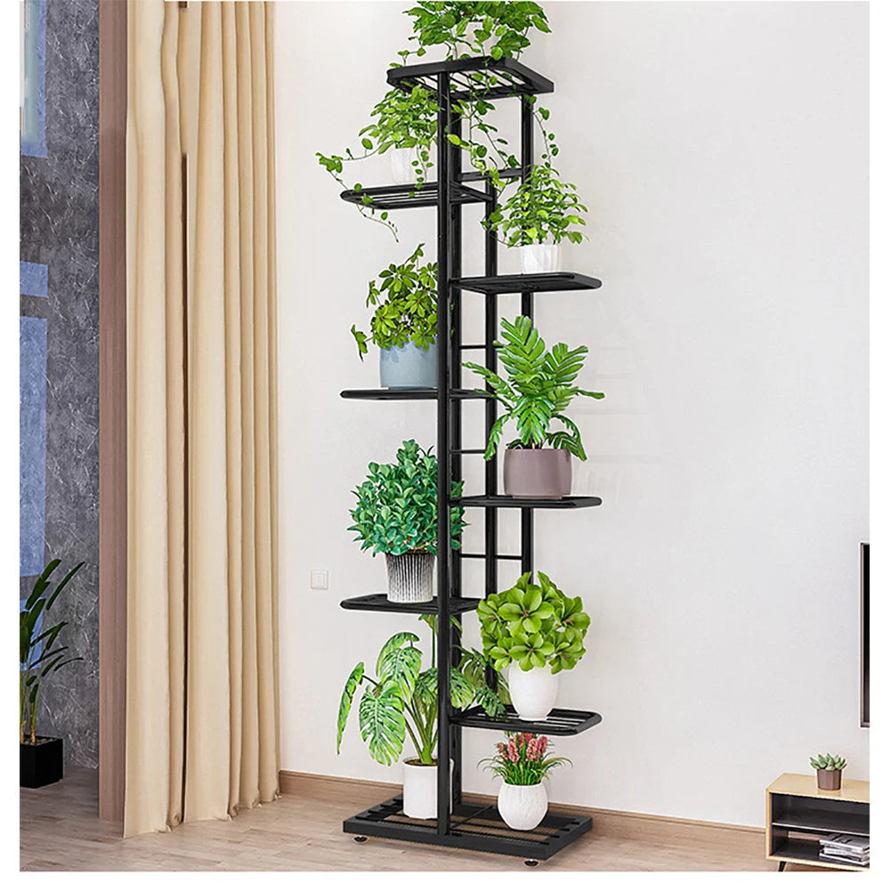 8-Tier Metal Plant Stand with 9 Pot Holders