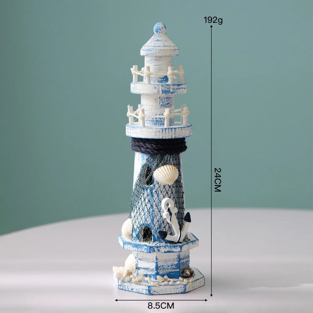 Mediterranean Wooden Lighthouse Decor