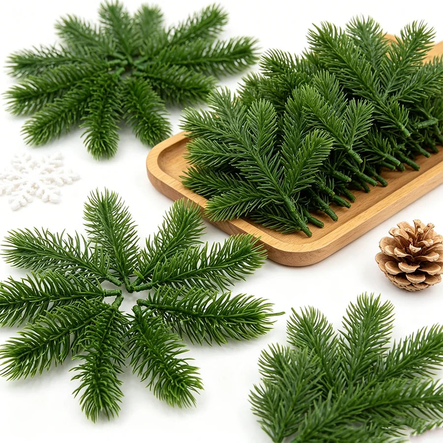 Artificial Pine Branches Greenery Decor Stems
