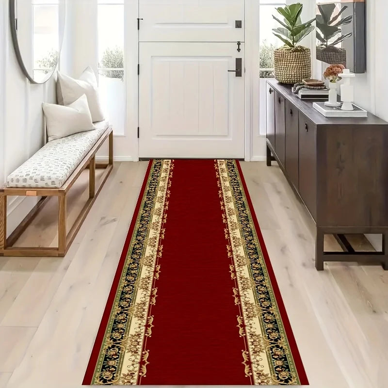 Vintage Red Bohemian Runner Rug