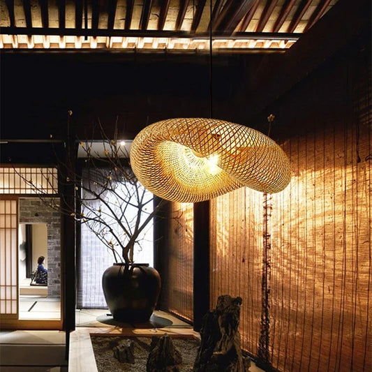 Handwoven Bamboo Pendant Light