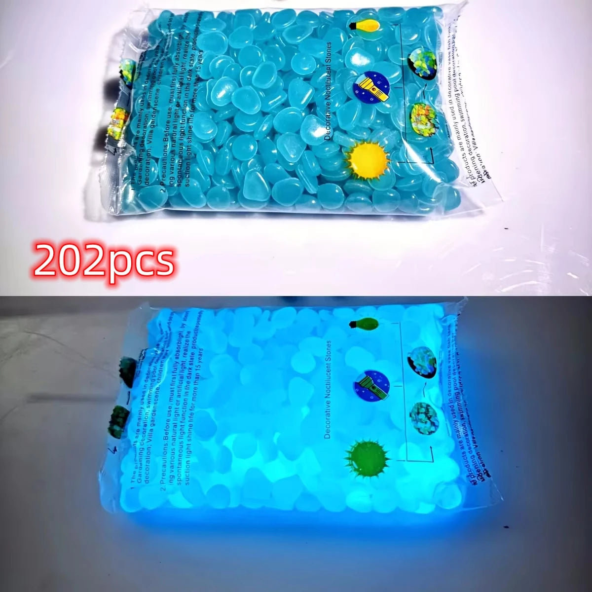 100PCS Glow in the Dark Pebbles