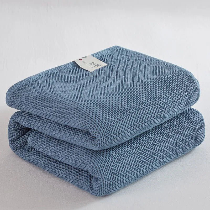 Waffle Plaid Cotton Blend Blanket