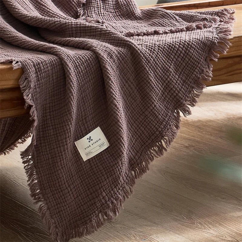 Throw Blanket with Tassels