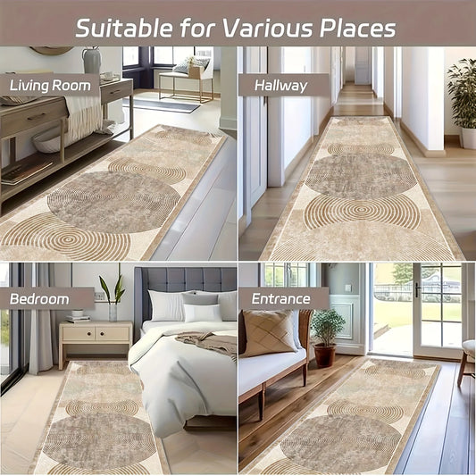 Neoclassical Blue & Gold Runner Rug