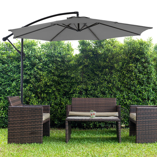 Outdoor 10FT Cantilever Patio Umbrella with Tilt Adjustment
