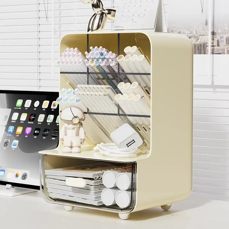 Multi-Layer Desk Organizer Large Capacity Pencil Holder Storage Box