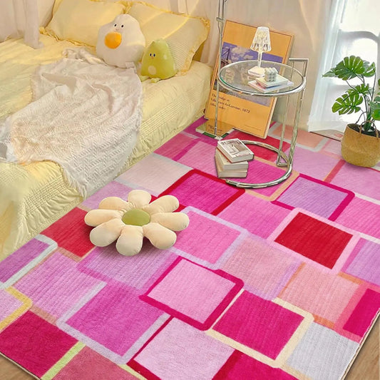 Multicolored Checkerboard Area Rug