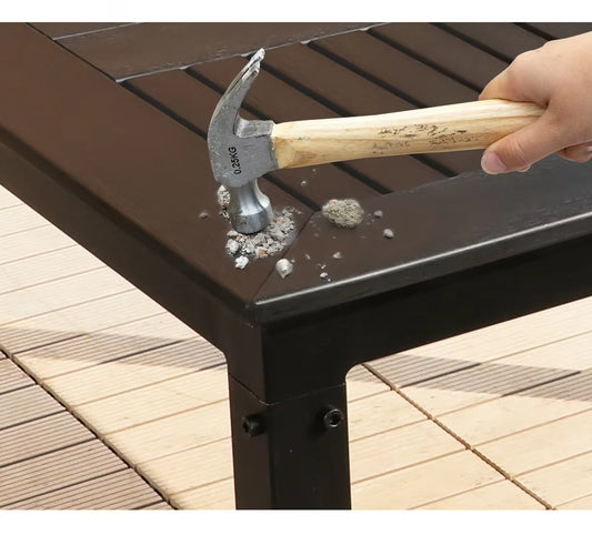 120cm Outdoor Dining Table with Wood-Plastic Top
