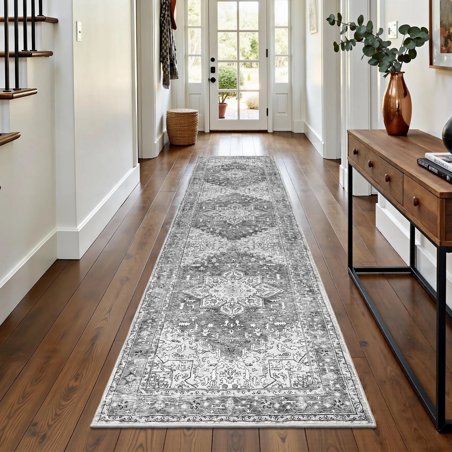 Vintage Persian Floral Runner Rug