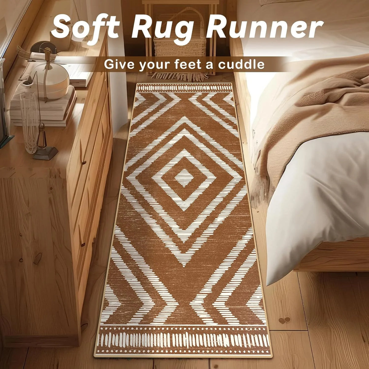 Vintage Green & Brown Runner Rug