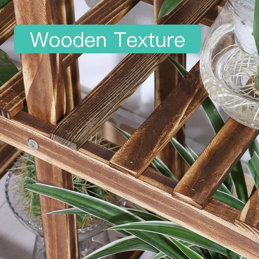 Multi-layer Rolling Wooden Plant Stand with Wheels