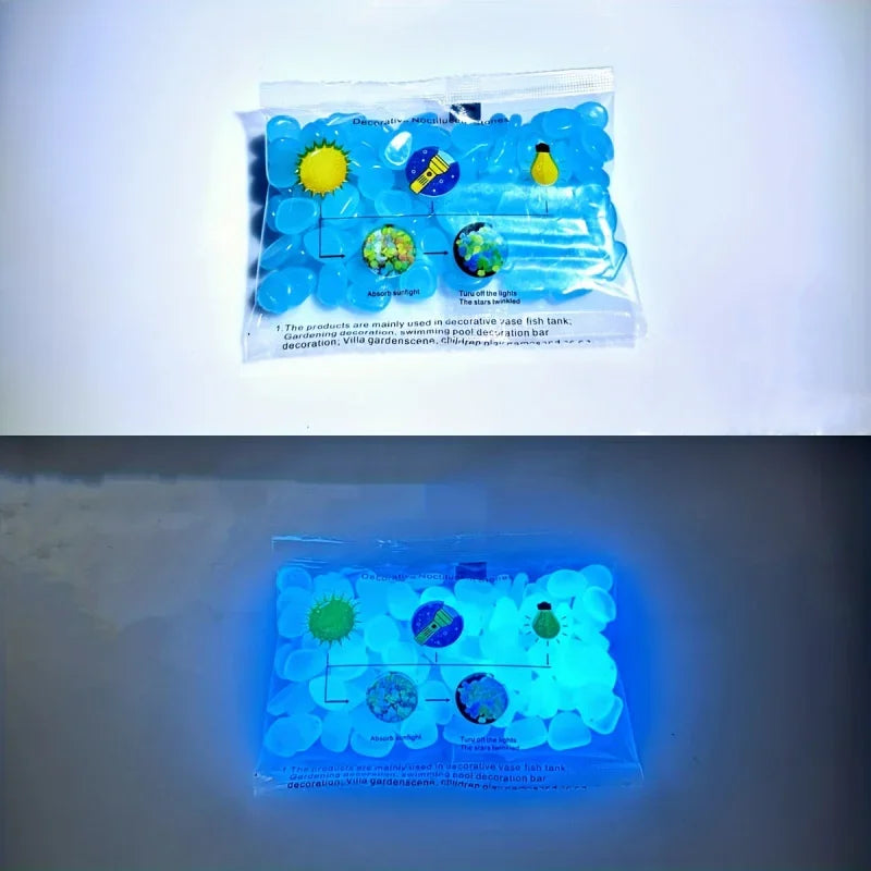 100PCS Glow in the Dark Pebbles