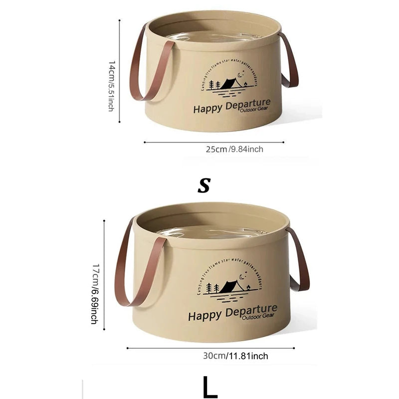 6L Collapsible Bucket with Handle for Camping & Outdoor Use