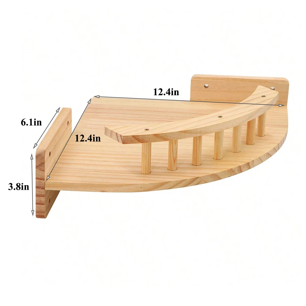 Wall Mounted Cat Climbing Shelf & Scratcher