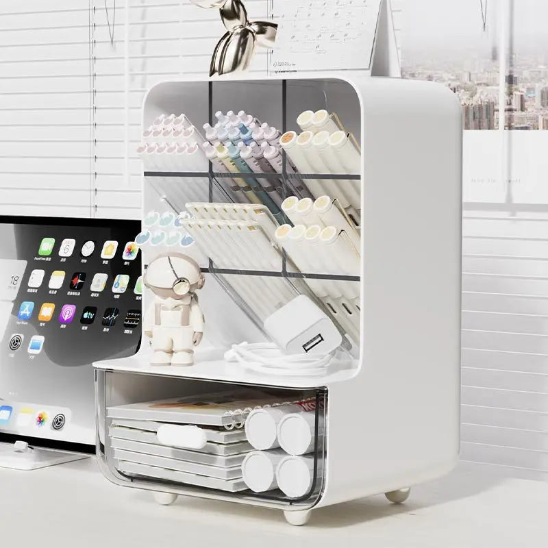 Multi-Layer Desk Organizer Large Capacity Pencil Holder Storage Box
