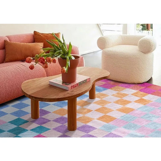 Multicolored Checkerboard Area Rug